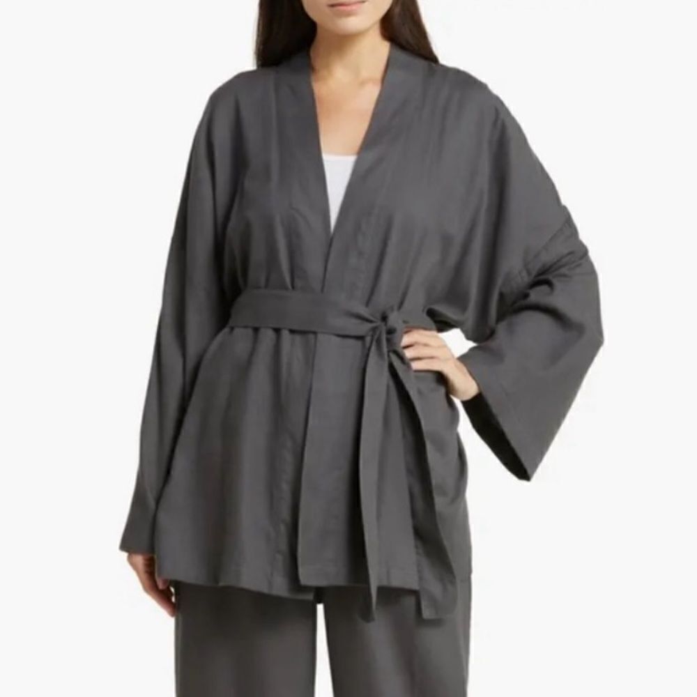 Skims Gray Drapey Lounge Gray Tie Robe Size X-Large